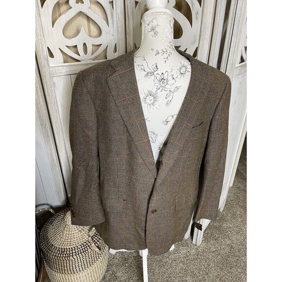 Vintage Brooks Brothers Mens Blazer Sport Coat Jacket Size 44L Wool Cashmere - Picture 1 of 12